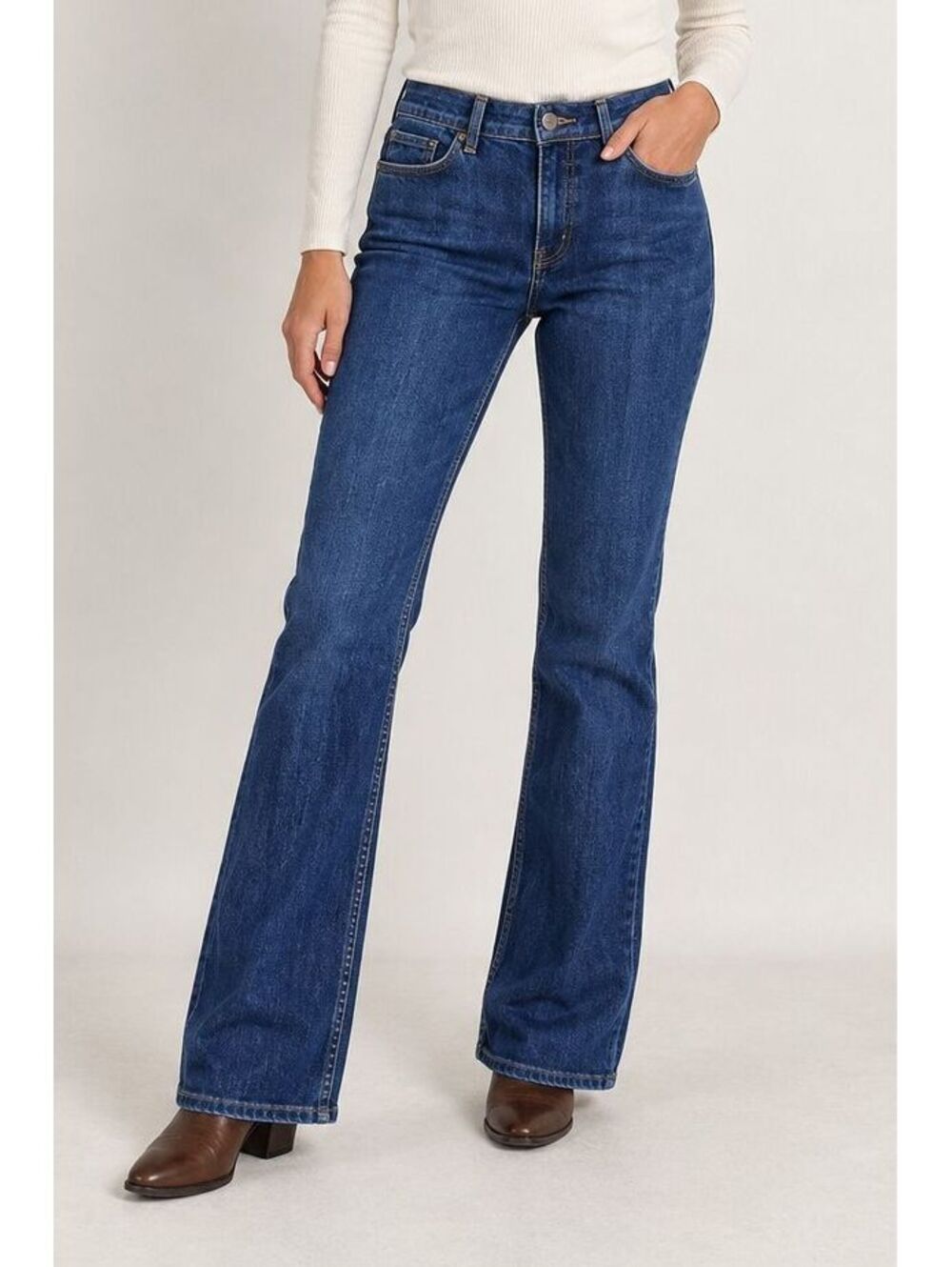 Vintage Y2K Ann Taylor Factory Store Jeans Women's 4 Dark Indigo Bootcut Flare